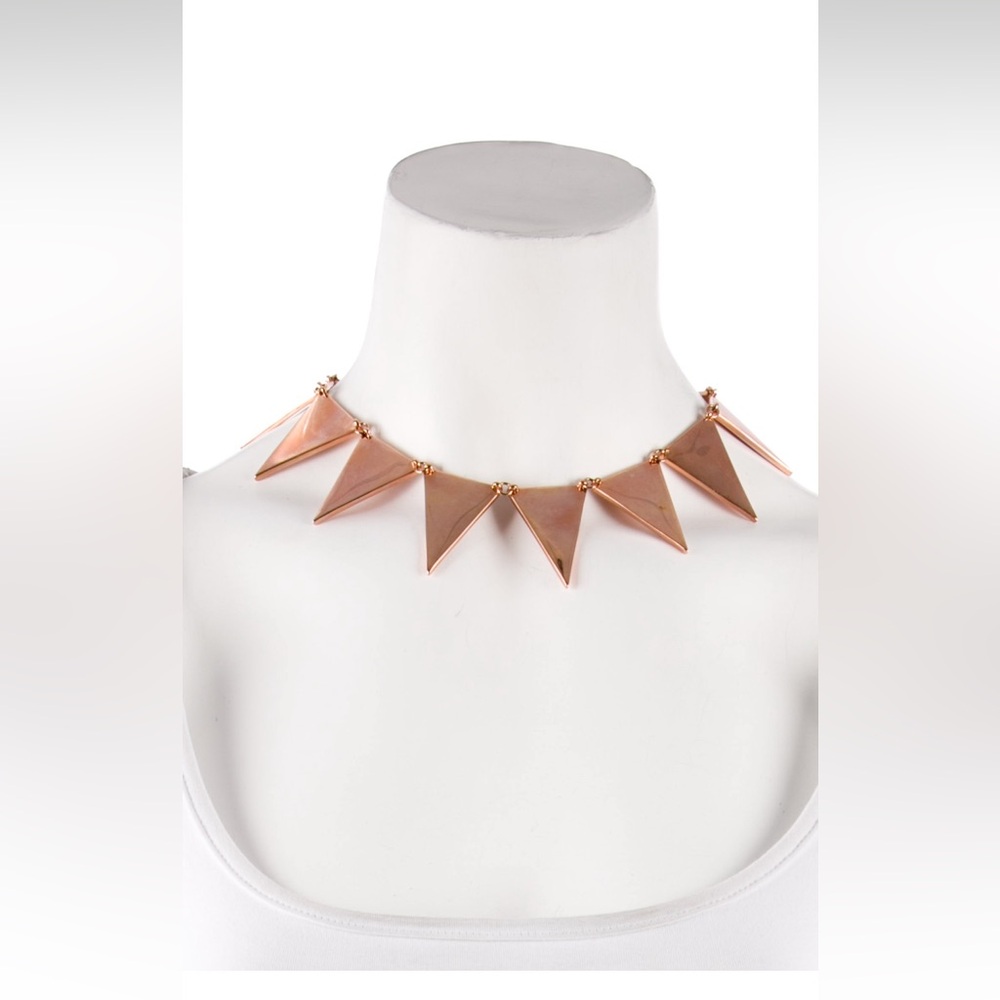 Eddie Borgo Rose Gold Flat Triangle Collar Statement Necklace $350